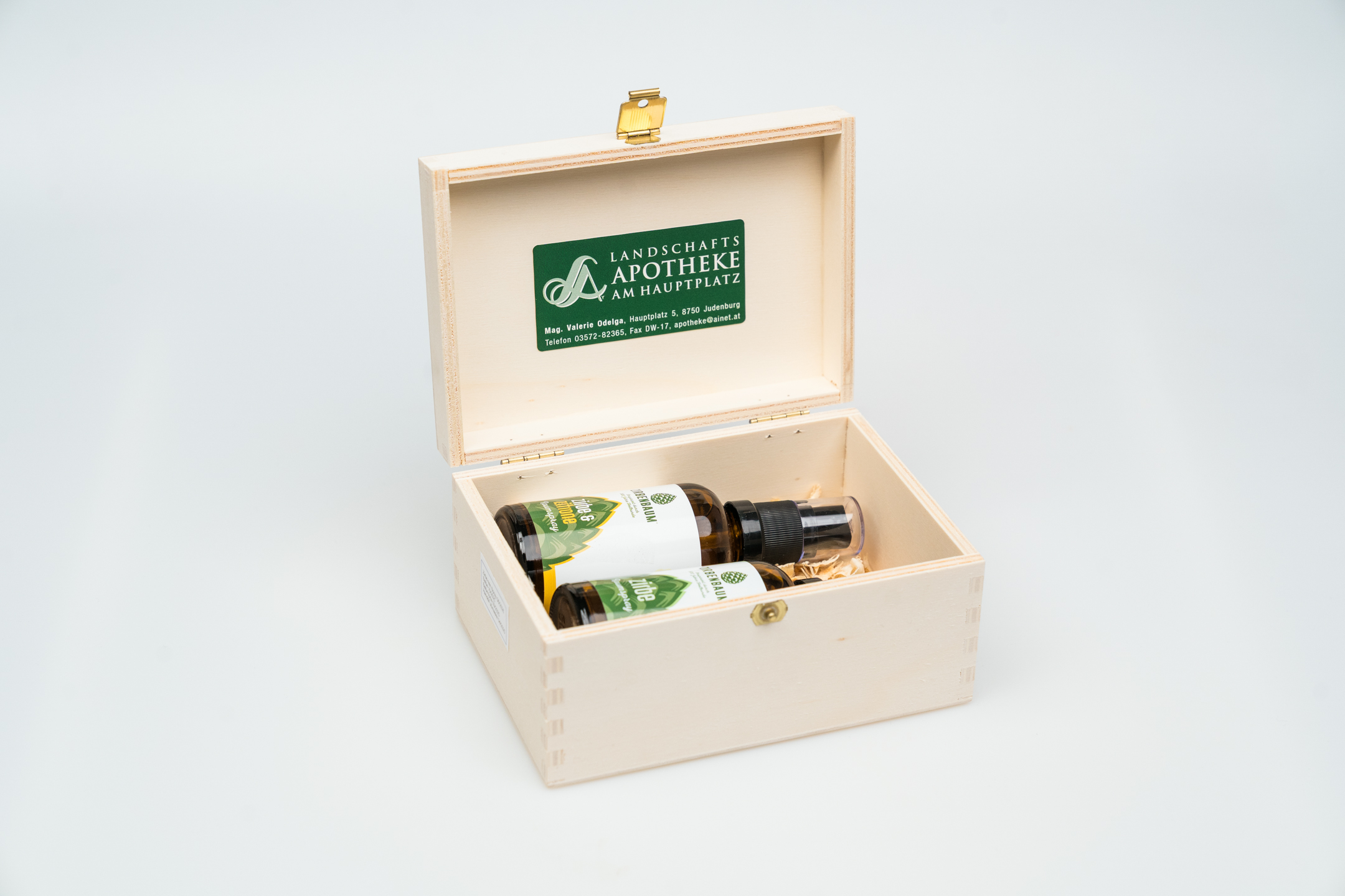 Geschenkbox 2 Raumsprays in einer Holzbox